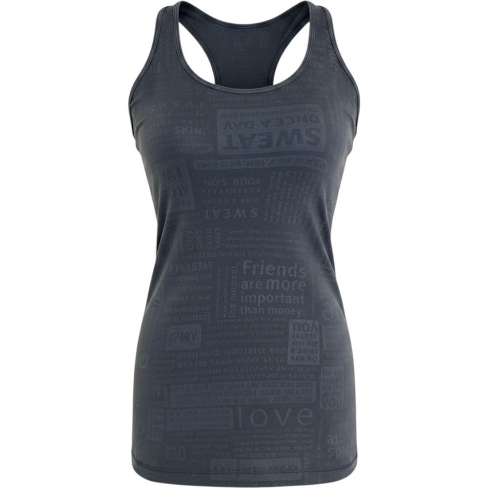 Lululemon Cool Racerback Tank Top Gray Manifesto Print Womens Small